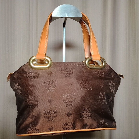MCM Small Brown Nylon Tote - Picture 2 of 8